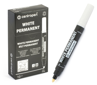 Маркер перманентный CENTROPEN, круглый, белый
