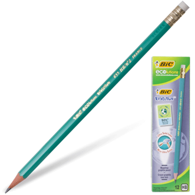 BIC Карандаш EVOLUTION 655HB с ластиком