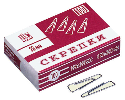 Cкрепки канцелярские 28 мм,100шт.