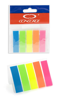 Закладка-индекс CONCORDE 12х48мм., 5х20л., пластик